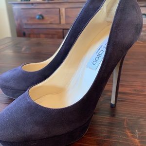 Jimmy Choo suede platform pumps